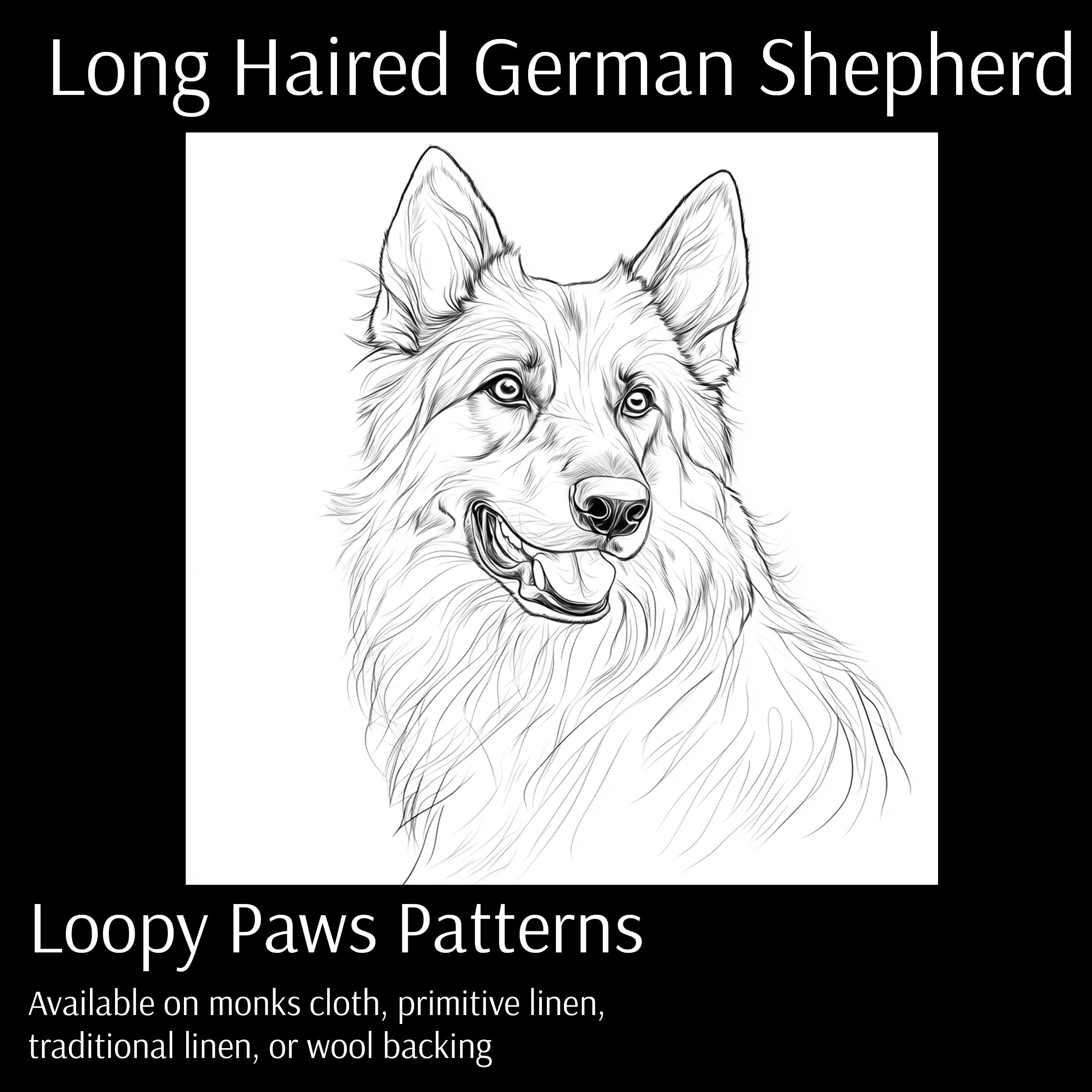 Long Haired German Shepherd - Loopy Paws Pattern